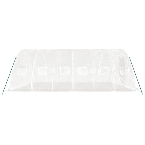 Оранжерия със стоманена рамка бяла 30 м² 6x5x2,3 м