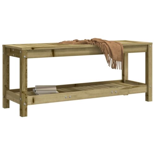 Градинска пейка габионен дизайн 108x35x45 см импрегниран бор