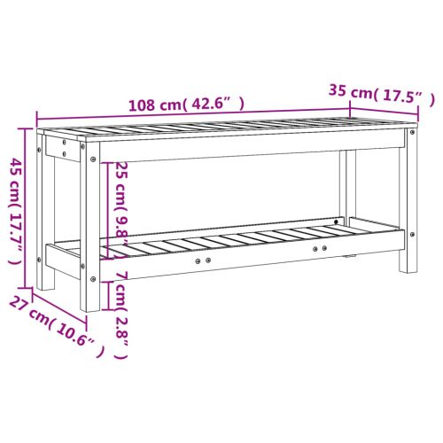 Градинска пейка габионен дизайн 108x35x45 см импрегниран бор