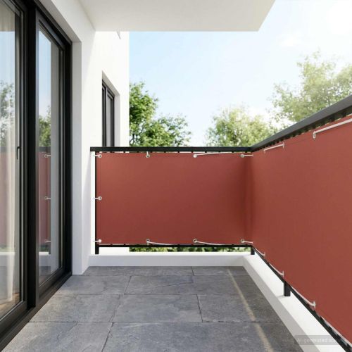 Прозорец за балкон 150 x 700 cm Тъкан с PU покритие Теракота