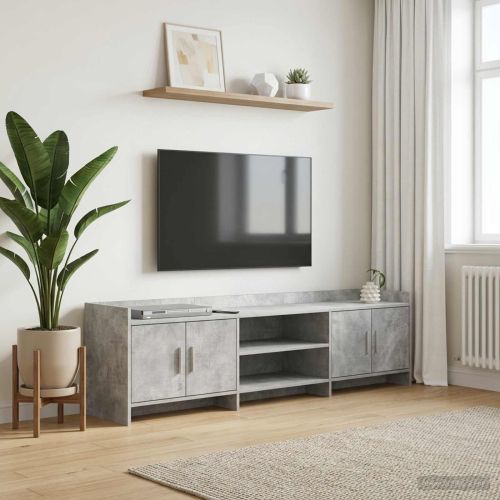 ТВ шкаф 168 x 33 x 47 см Бетонно сиво Инженерна дървесина