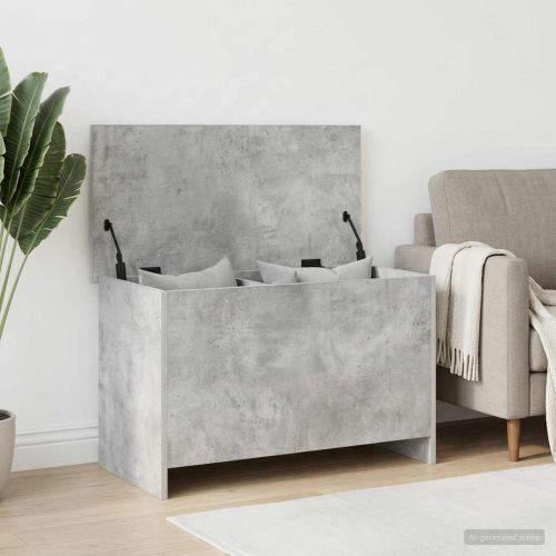 Складов сандък Бетонно сиво 80 x 40 x 50 cm Инженерна дървесина