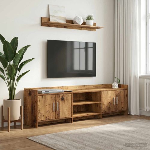 ТВ шкаф 168 x 33 x 47 см Старо дърво Инженерна дървесина