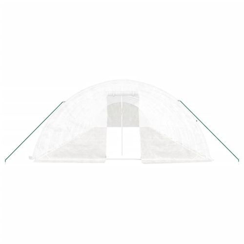 Оранжерия със стоманена рамка бяла 80 м² 16x5x2,3 м