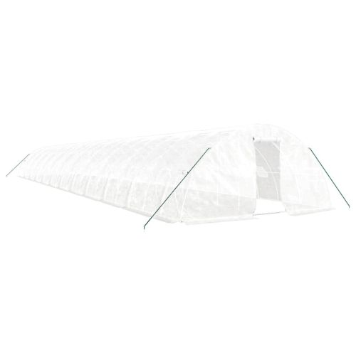 Оранжерия със стоманена рамка бяла 120 м² 24x5x2,3 м