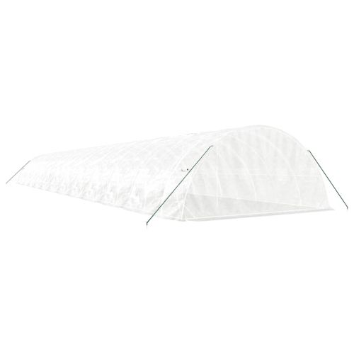 Оранжерия със стоманена рамка бяла 120 м² 24x5x2,3 м
