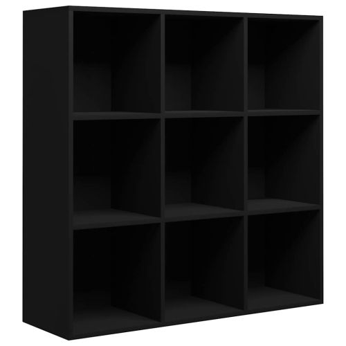 Библиотека, черна, 98x29x97,5 см, инженерно дърво