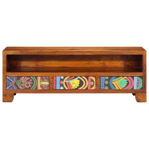 ТВ шкаф Multicolour 110x30x40 масивна дървесина акация