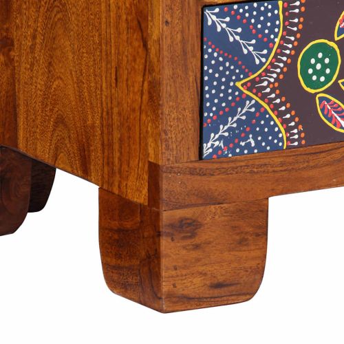 ТВ шкаф Multicolour 110x30x40 масивна дървесина акация