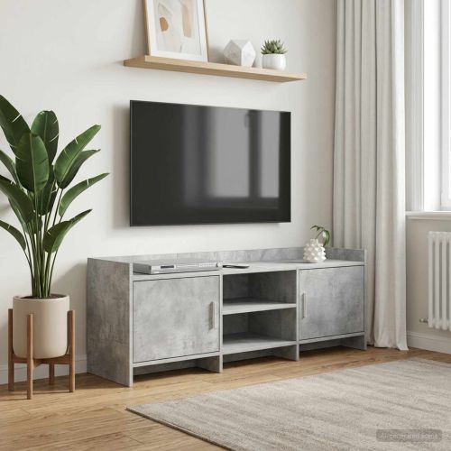 ТВ шкаф 130 x 33 x 47 см Бетонно сиво Инженерна дървесина