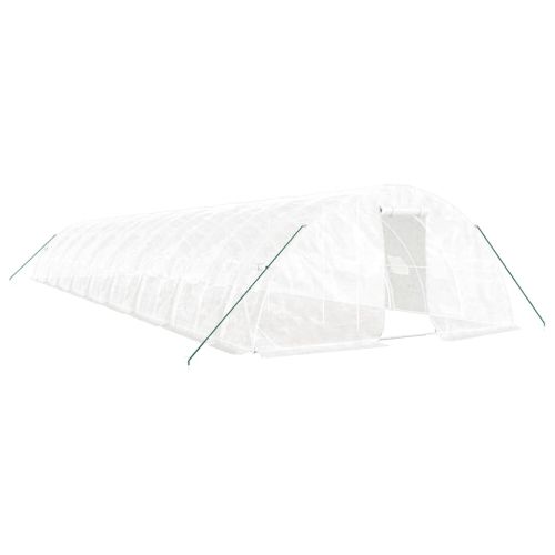 Оранжерия със стоманена рамка бяла 90 м² 18x5x2,3 м