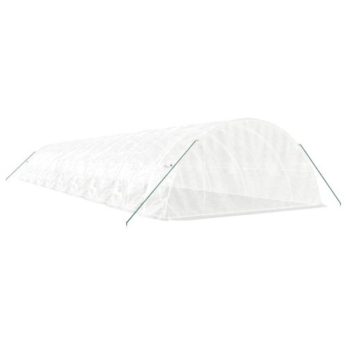 Оранжерия със стоманена рамка бяла 90 м² 18x5x2,3 м