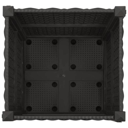 Градинска саксия с колела Черно 40 x 40 x 44 см ПП