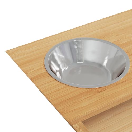 Повдигнати купи за кучета 35,5x18x10,5 см бамбук