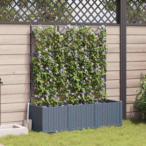 Градинска саксия 3 бр. Светлосиво 120 x 40 x 143 см ПП