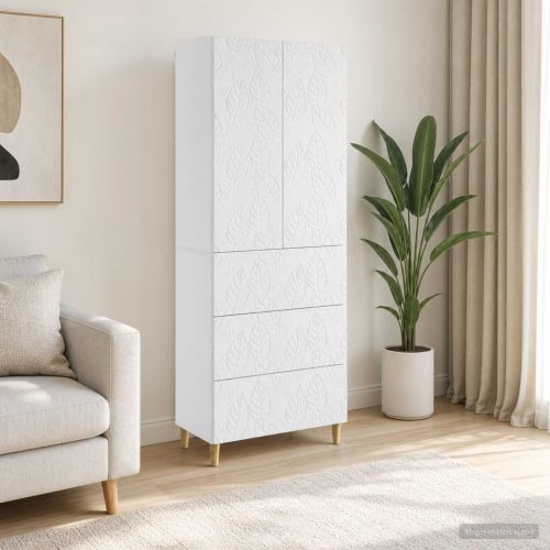 Комплект шкафове 2 pcs Бял гланц 66 x 34,5 x 90 см