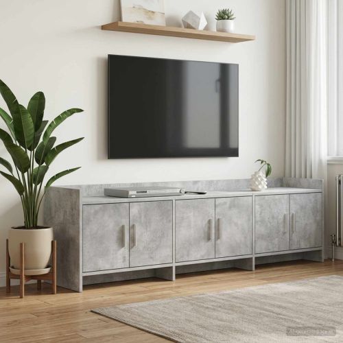 ТВ шкаф 168 x 33 x 47 см Бетонно сиво Инженерна дървесина