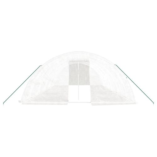 Оранжерия със стоманена рамка бяла 50 м² 10x5x2,3 м