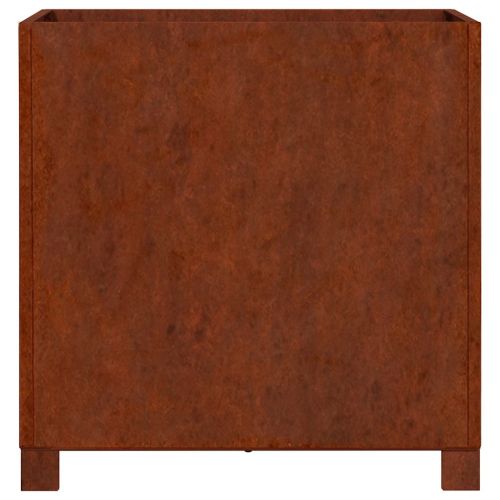 Кашпи с крака, 2 бр, ръждиво, 50x50x50 см, кортенова стомана