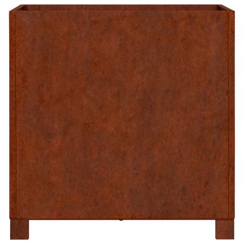 Кашпи с крака, 2 бр, ръждиво, 50x50x50 см, кортенова стомана