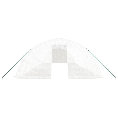 Оранжерия със стоманена рамка бяла 60 м² 12x5x2,3 м