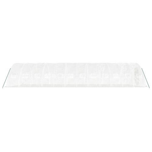 Оранжерия със стоманена рамка бяла 60 м² 12x5x2,3 м