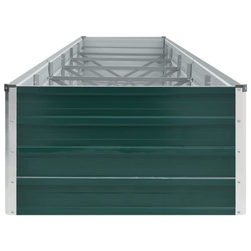 Градинска висока леха поцинкована стомана 480x80x45 см зелена