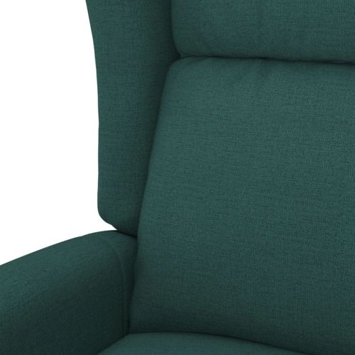Wingback електрически реклайнер стол, тъмнозелена, текстил