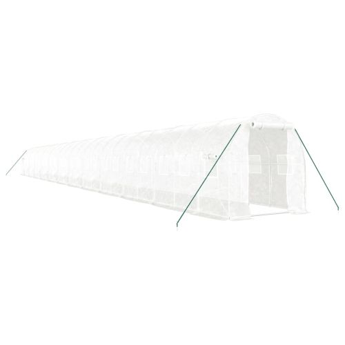 Оранжерия със стоманена рамка бяла 48 м² 24x2x2 м