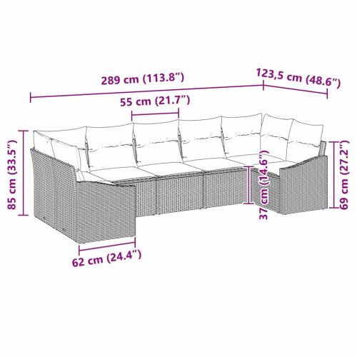Комплект дивани с възглавница 7 pcs Бежово полиратан