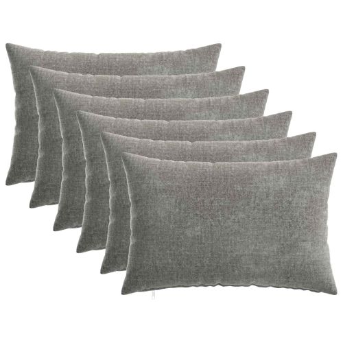 Калъфка за възглавница 6 pcs HEERLEN Тъмносиво 30 x 50 cm