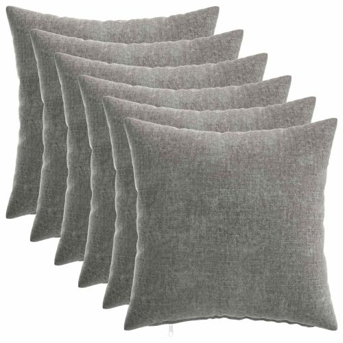 Калъфка за възглавница 6 pcs HEERLEN Тъмносиво 40 x 40 cm