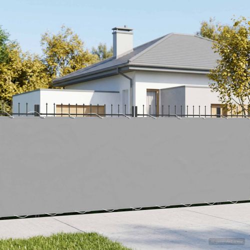 Прозорец за балкон 200 x 400 cm Тъкан с PU покритие Светлосиво