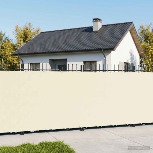 Прозорец за балкон 1,2 x 15 m Тъкан с PU покритие Кремаво
