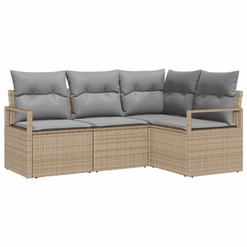 Комплект дивани 4 pcs Бежово полиратан