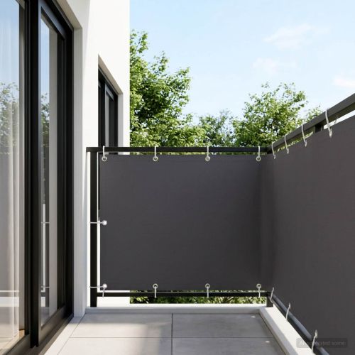 Прозорец за балкон 150 x 400 cm Тъкан с PU покритие Антрацит