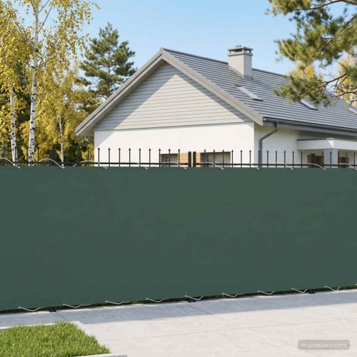 Прозорец за балкон 180 x 200 cm Тъкан с PU покритие Тъмнозелено