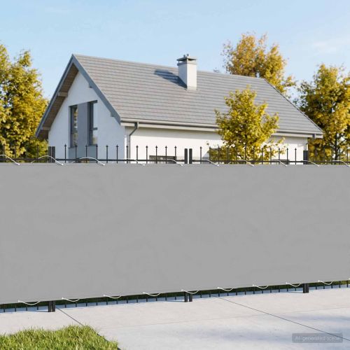 Прозорец за балкон 150 x 800 cm Тъкан с PU покритие Светлосиво