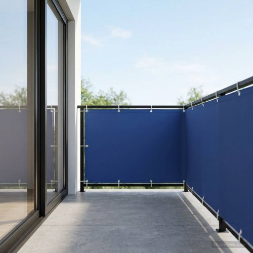 Прозорец за балкон 150 x 300 cm Тъкан с PU покритие Синьо