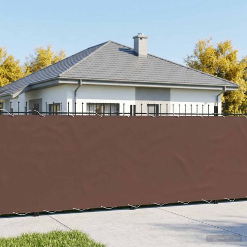 Прозорец за балкон 150 x 400 cm Тъкан с PU покритие Кафяво