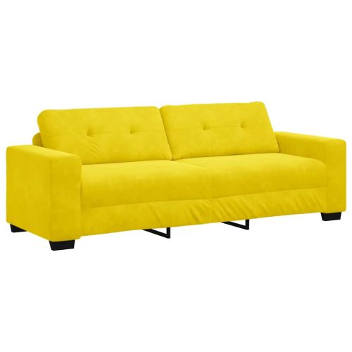 Комплект дивани 3 pcs Жълто 221 x 80 x 80 см Кадифе