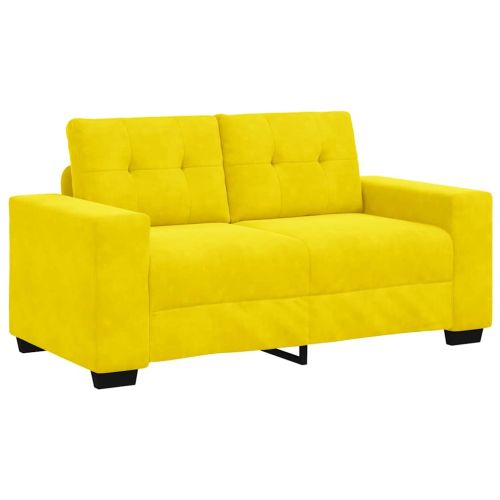 Комплект дивани 3 pcs Жълто 221 x 80 x 80 см Кадифе