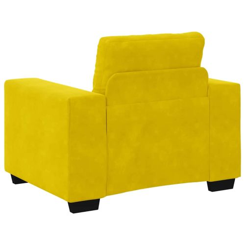 Комплект дивани 3 pcs Жълто 221 x 80 x 80 см Кадифе