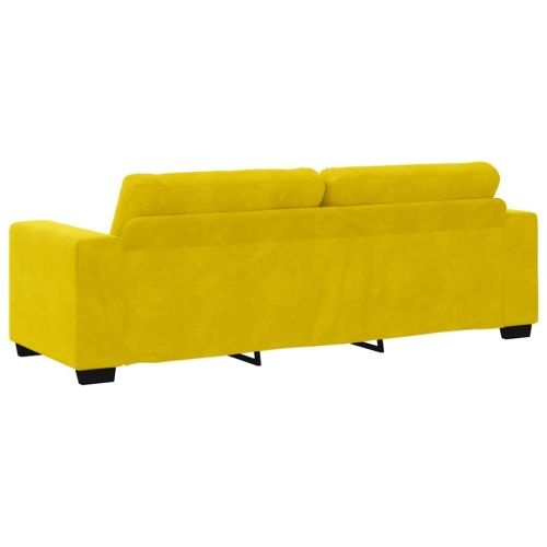 Комплект дивани 3 pcs Жълто 221 x 80 x 80 см Кадифе