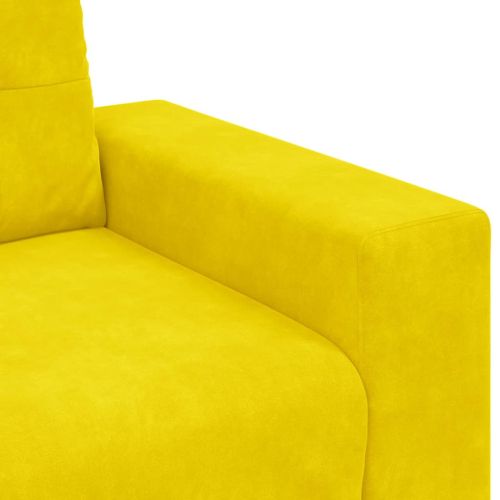 Комплект дивани 3 pcs Жълто 221 x 80 x 80 см Кадифе