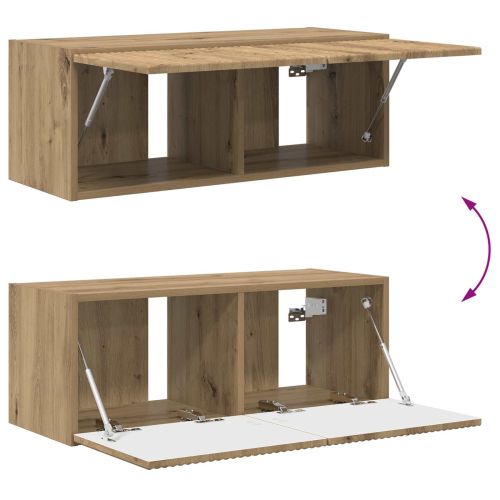Комплект ТВ шкаф 2 pcs Дъб Инженерно дърво