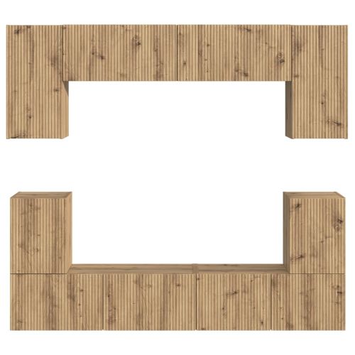 Комплект ТВ шкаф 5 pcs Дъб Инженерно дърво