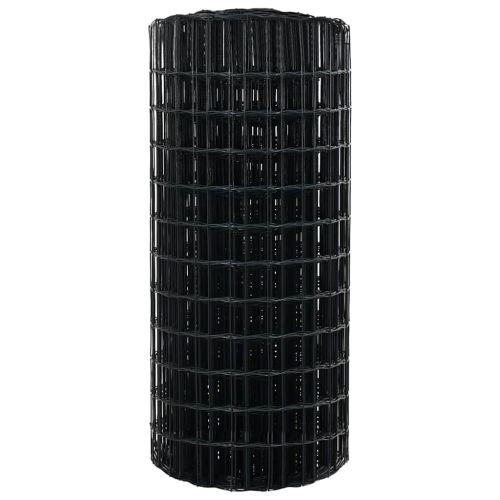 Европейска ограда Сив 0,6 x 10 м Желязо с PVC покритие