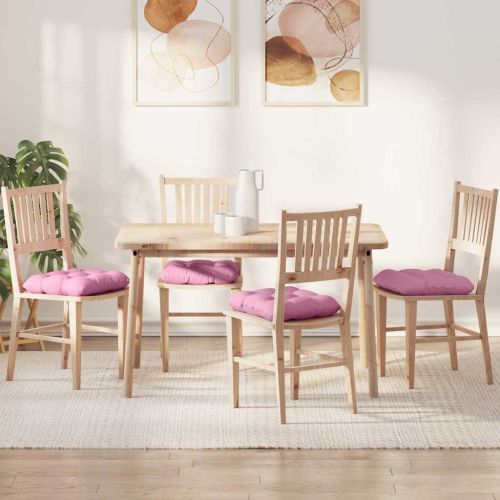 Възглавници за седалки 4 pcs Розово 45 x 45 x 12 см текстил