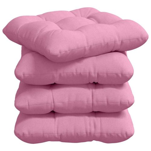 Възглавници за седалки 4 pcs Розово 45 x 45 x 12 см текстил